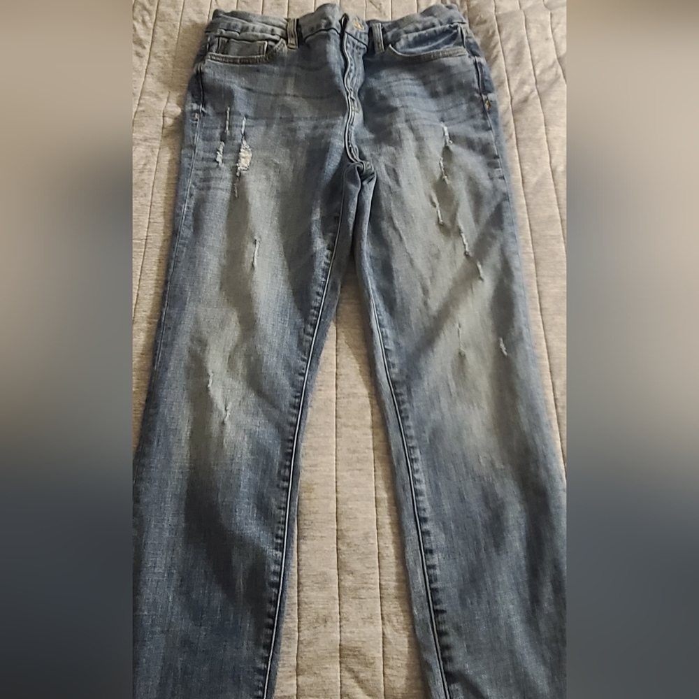 Women's Distressed Skinny Jeans - Classic Blue